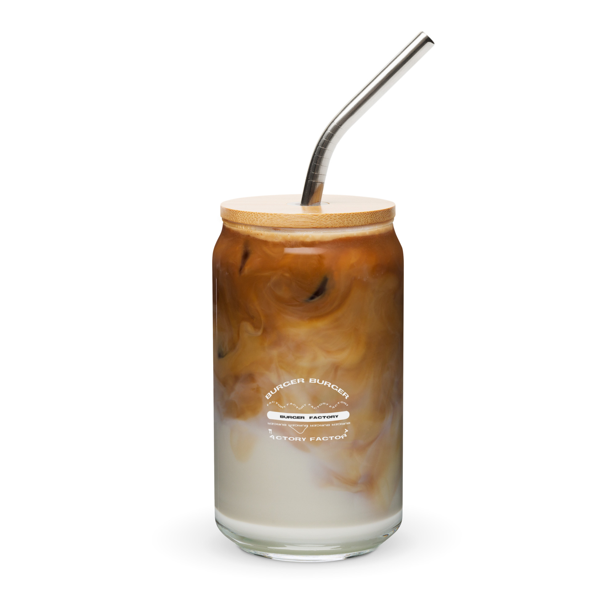 Vaso con forma de lata Burger factory